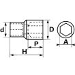 Douille 1/4'' courte 6 pans 5mm - SAM OUTILLAGE - R-5 pas cher Secondaire 1 S