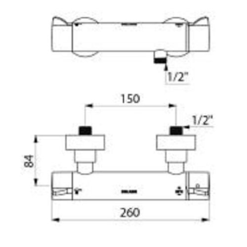 Mitigeur de douche SECURITHERM thermostatique sans clapet antiretour DELABIE H9768S photo du produit Secondaire 2 L