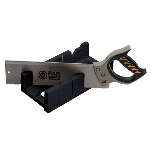 Scie à onglet manuelle BO 350 340 x 80 mm 9 TPI avec boîte à onglet FARTOOLS ONE 113400 photo du produit Secondaire 1 L