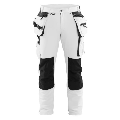 Pantalon peintre strectch 4D + poche flottante blanc gris foncé T40L - BLÅKLÄDER - 107916451098C146 pas cher