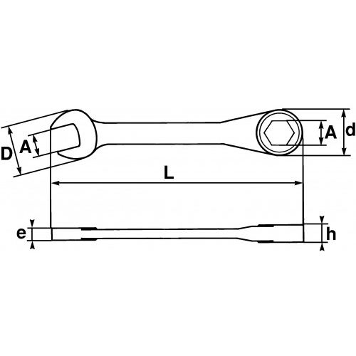 Clé mixte courte à cliquet 8mm - SAM OUTILLAGE - 50-FA8 pas cher Secondaire 1 L