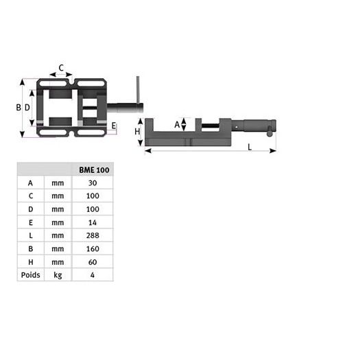 Étau de perçage OPTIMUM BME100 OPTI MACHINES 3052632 photo du produit Secondaire 1 L