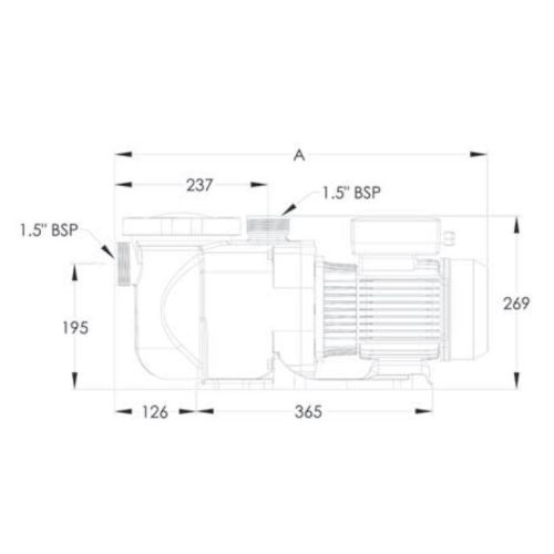 Pompe standard 1,5 cv monophasé SUPERFLO PENTAIR PAC-100-0303 photo du produit Secondaire 1 L