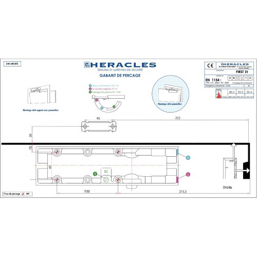 Ferme-porte FIRST 21 force 2-4 avec bras compas - Héraclès - G-HR-FIRST211 pas cher Secondaire 5 L