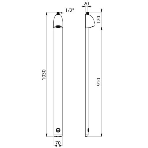 Colonne de douche temporis&eacute;e SPORTING 2 adapt&eacute; PMR - DELABIE - 714700 pas cher Secondaire 2 L