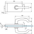 Serrure de milieu LAGUNE 4361 bec de cane et béquilles avec déport, chromé mat - ASSA ABLOY - 4361.31.0 pas cher Secondaire 1 S