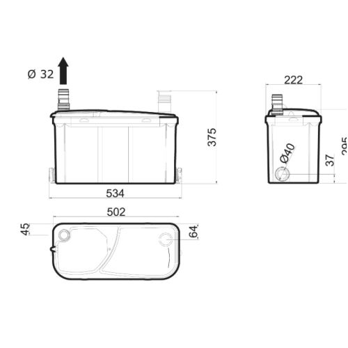 Pompe de relevage sanitaire spéciale gros débit 700W - WATERMATIC - WVD120 pas cher Secondaire 3 L