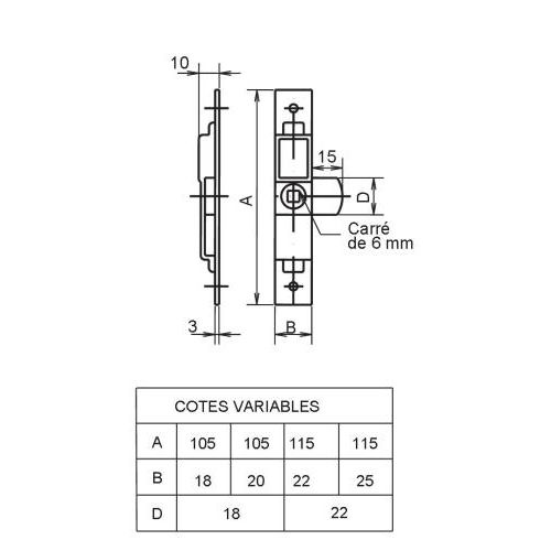 Batteuse 4575 dimension 115 x 22 mm sans g&acirc;che acier zingu&eacute; DOM F345756500 photo du produit Secondaire 1 L