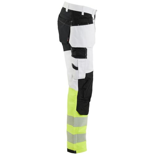 Pantalon peintre haute-visibilité avec poche flottante blanc/jaune fluo T40L - BLÅKLÄDER - 177518321033C146 pas cher Secondaire 2 L