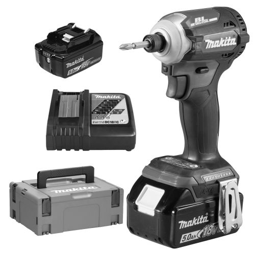 Visseuse à chocs LXT 18V 180Nm + 2 batteries 5Ah + chargeur rapide + coffret MAKPAC - MAKITA - DTD171RTJ pas cher