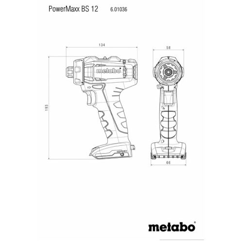 Perceuses visseuses 12 V POWERMAXX BS 12 + 1 batterie 2 Ah + chargeur + boite carton METABO 601036000 photo du produit Secondaire 1 L