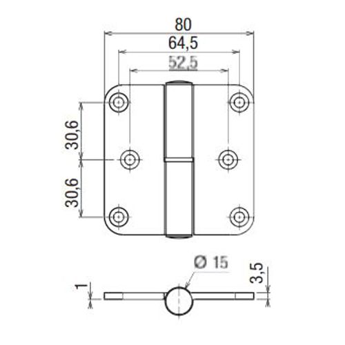 Paumelle alu &agrave; ressort r&eacute;glable droite - DEVISMES - 29427R pas cher Secondaire 1 L