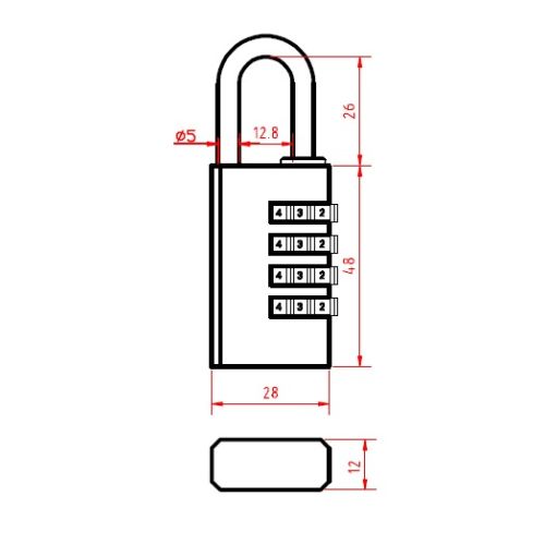 Cadenas à combinaison COMBO C30X4 Héraclès I-CAD-C30X4 photo du produit Secondaire 1 L