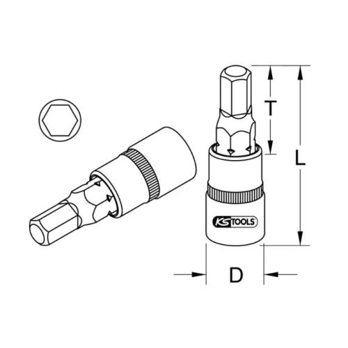 Douille tournevis 6 pans ULTIMATE® 1/4 pouce longueur 37 mm diamètre embout 2,5 mm KS TOOLS 922.1460 photo du produit Secondaire 1 L