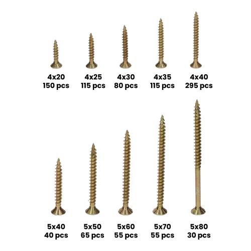 Vis à bois agglomérés tête fraisée Pozidrive zingué jaune coffret de 1000 ULTIMA GRAPPACK05 photo du produit Secondaire 1 L
