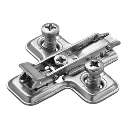 Embase cruciforme avec Eurovis per&ccedil;age 37x32mm acier finition argent&eacute;e 0mm - SALICE - BAVGM09F/16 pas cher