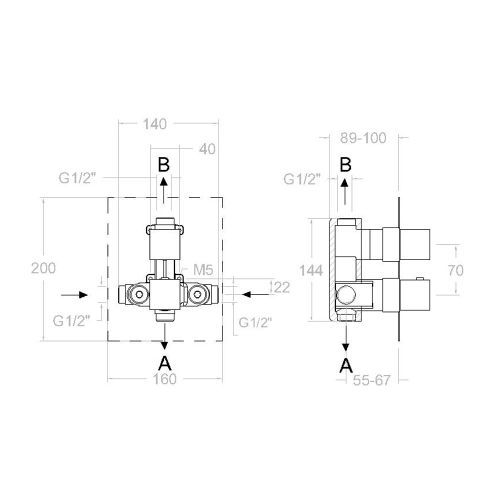 Mitigeur bain-douche thermostatique &agrave; encastrer 2 voies KUATRO 478712S - RAMON SOLER - 47D302540 pas cher Secondaire 1 L