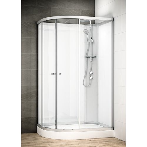 Cabine de douche asymétrique SILVER INTEGRAL 120x90 DROITE BLANC - THALASSOR - SAIB1290D pas cher