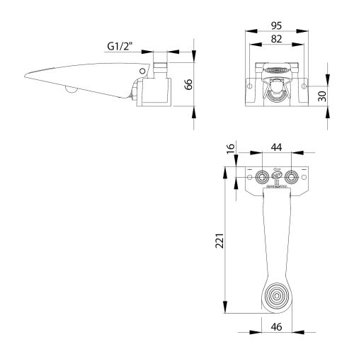 Commande mono pédale mural ou au sol pour lavabo - PRESTO - 481536 pas cher Secondaire 1 L