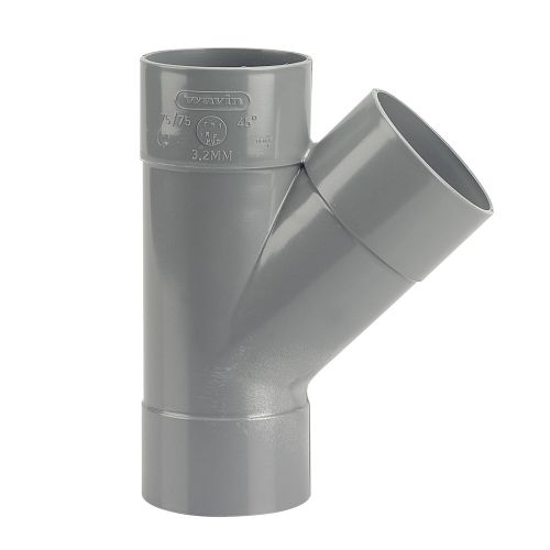 Culotte PVC double femelle 45° D75 - WAVIN - 3025811 pas cher Secondaire 1 L