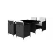 Table de jardin CUBE DINNING acier noir avec 4 fauteuils - TE-DINING13 pas cher Secondaire 1 S