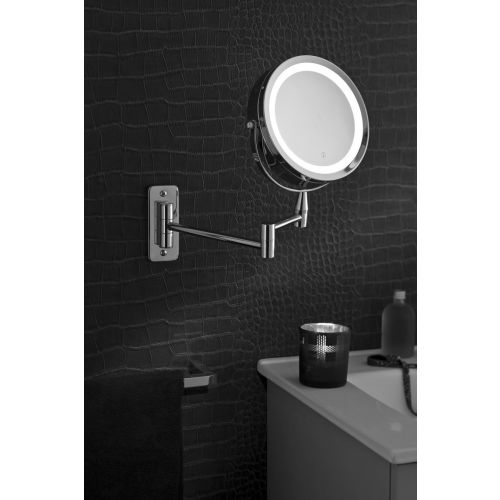 Miroir cosmétique lumineux mural rond 17,5cm - PRADEL - 55986 pas cher