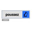 Plaquette de porte ''Poussez'' (Horizontal) en plexiglas 170 x 45 mm - NOVAP - 4033358 pas cher