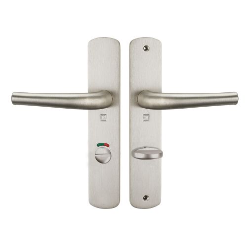 Ensemble sur plaque SALOME HOME entraxe 195mm condamnation à voyant inox - HERACLES - B-SALOME-18 pas cher