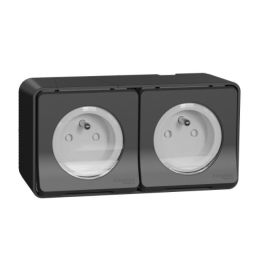Double prise de courant 2P+T MUREVA STYL précâblée horizontale saillie IP55 - SCHNEIDER ELECTRIC - MUR36028 pas cher Principale M