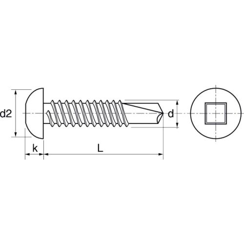 Vis autoperceuse tête cylindrique bombée Carrée AISI 410 DIN 7504M 4.8X32 boîte de 200 ACTON 624434,8X32 photo du produit Secondaire 3 L