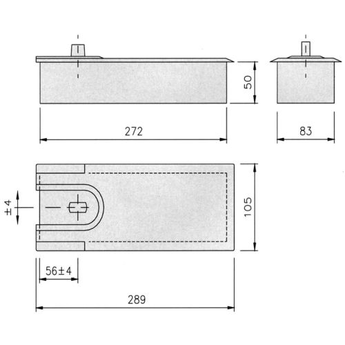 Plaque de pivot 710.01 pour s&eacute;rie 8610 inox - LCN - 3050705064 pas cher Secondaire 2 L