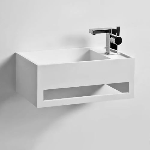 Lave-mains suspendu EASY 40 GAUCHE 40x25 en Solid Surface - THALASSOR - EASY40D pas cher Secondaire 1 L