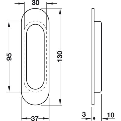 Poign&eacute;e cuvette acier inox HAFELE 152.51.001 photo du produit Secondaire 3 L