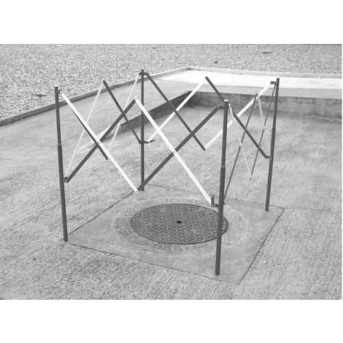 Barrière de regard extensible en acier rouge/blanc 1m - VISO - BAR002RB pas cher Secondaire 2 L