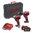 Pack 2 outils M18 18 V BPP2D-402C (M18 BDD-402C/M18 BID-402C) + 2 batteries 4 Ah + chargeur en coffret MILWAUKEE 4933447126 photo du produit