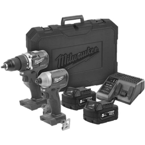 Pack de 2 outils 18V (M18CBLDD/M18CBLID) + 2 batteries 5Ah + chargeur + coffret - MILWAUKEE TOOL - 4933464718 pas cher Secondaire 1 L