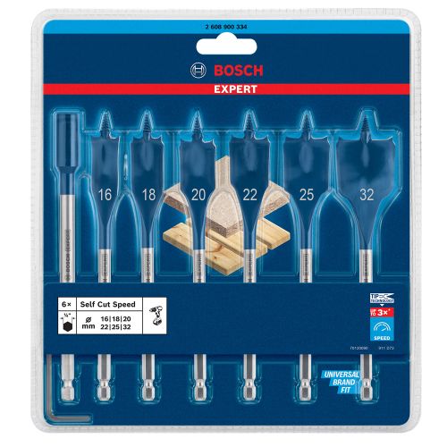 Blister 7 mèches plates SelfCut Speed 16 - 32 mm - BOSCH EXPERT - 2608900334 pas cher Secondaire 4 L