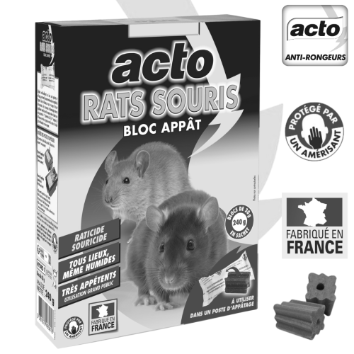 Bloc appât rats et souris 240g - ACTO - HYDRO7 pas cher Secondaire 1 L