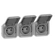 Triple prise de courant précâblée PLEXO 3x2P+T horizontale - LEGRAND - 069564 pas cher