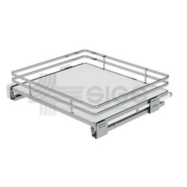 Panier coulissant Sige Spa avec tablette mélaminé blanc pour meuble 600 mm - 119+ photo du produit Principale M