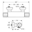 Mitigeur de douche thermostatique mural SCT OLYOS CLINIC Ch3 en laiton chromé - IDEAL STANDARD - D2439AA pas cher Secondaire 1 S