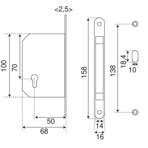 Kit pour portes coulissantes clé I - EUROWALE - NI012 pas cher Secondaire 1 L