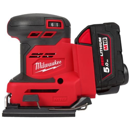 Ponceuse vibrante 18 V M18 BQSS-502B + 2 batteries 5 Ah + chargeur MILWAUKEE 4933479967 photo du produit