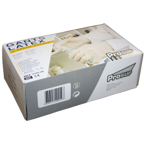 Gant latex poudr&eacute; AQL 1,5 AUULAT taille S bo&icirc;te de 100 SINGER AUULAT67 photo du produit Secondaire 1 L