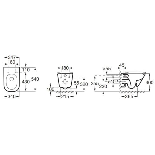 Pack WC carré cuvette et abattant THE GAP SQUARE Roca - A34H47L000 photo du produit Secondaire 1 L
