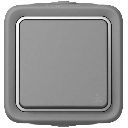 Interrupteur ou va-et-vient étanche PLEXO complet IP55 saillie gris simple - LEGRAND - 069711 pas cher