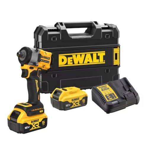 Boulonneuse à chocs 1/2'' 18 V XR BRUSHLESS + 2 batteries 5 Ah + chargeur + coffret T-STAK DEWALT DCF922P2T-QW photo du produit