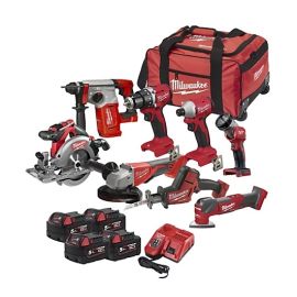 Pack 18 V 8 outils Milwaukee + 4 batteries 5.0 Ah + chargeur - 4933498562 photo du produit Principale M