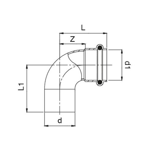 Coude 90° à joint torique mâle femelle 32mm - FRABO - RR92J32 pas cher Secondaire 1 L