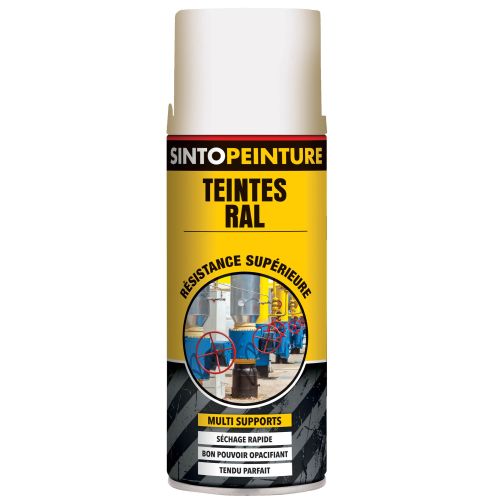 Aérosol blanc billant RAL9010 400ml peinture de maintenance - SINTO - 920395 pas cher